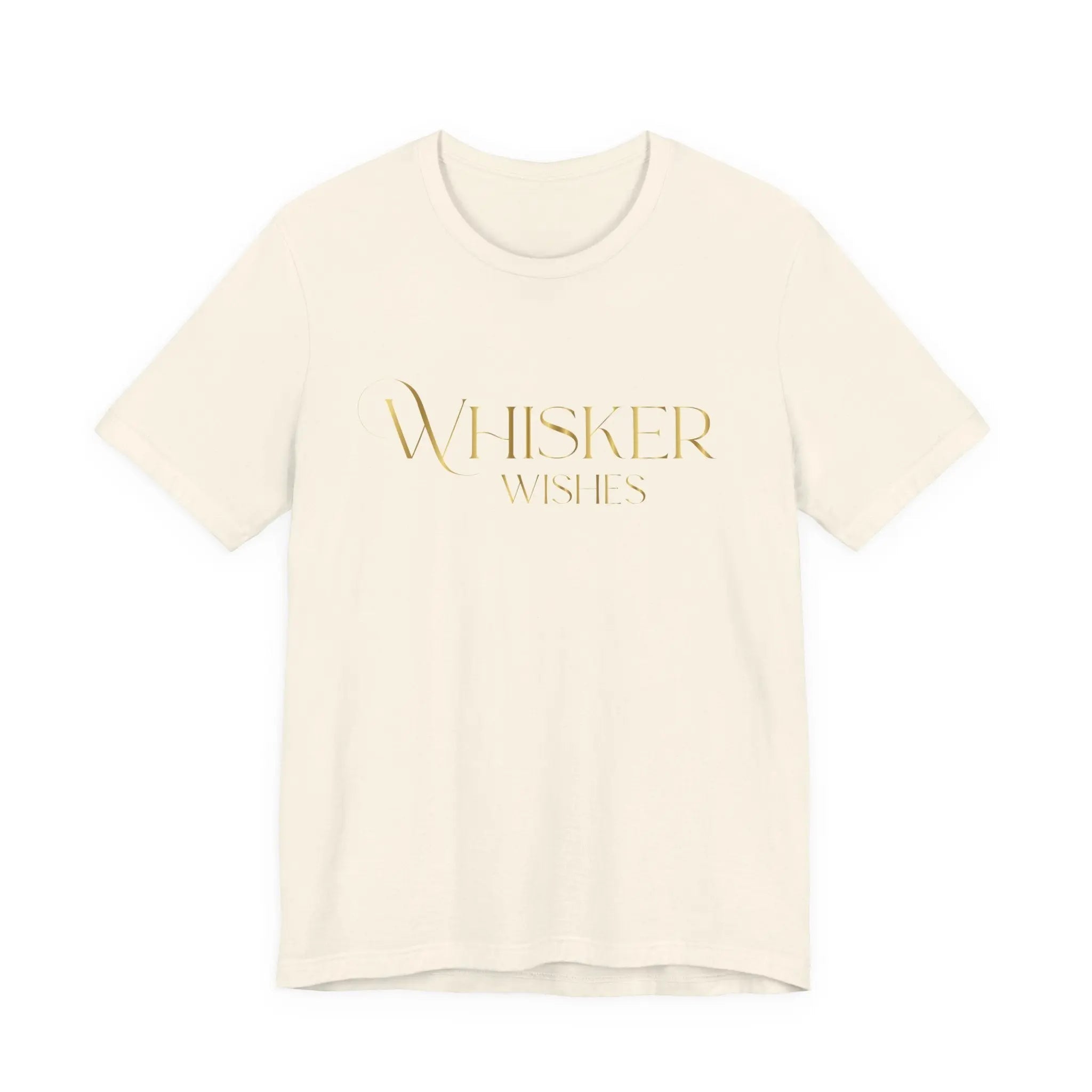 Whisker Wishes Tee - Minimal Gold Cat Lover T-Shirt - Chic Kitty