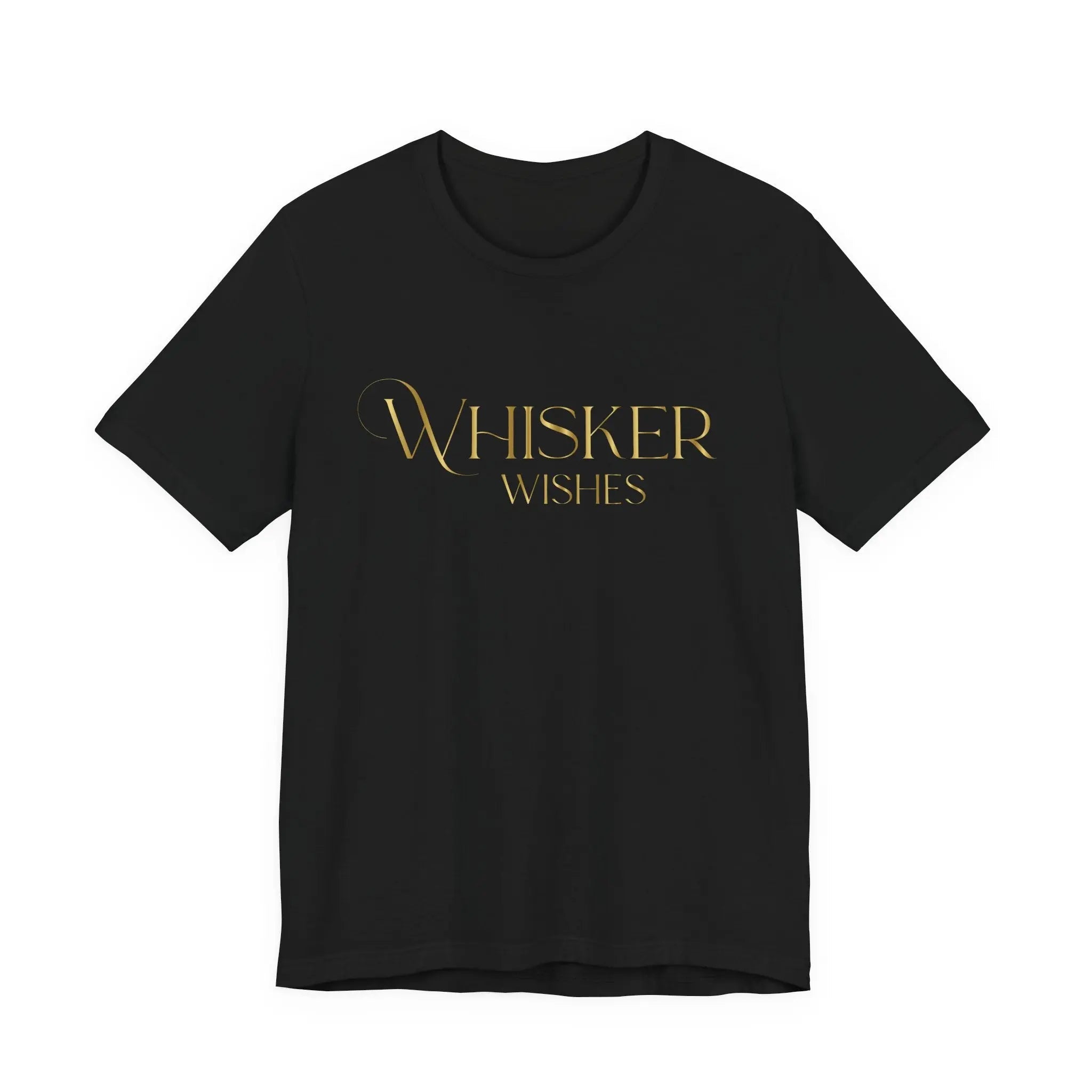Whisker Wishes Tee - Minimal Gold Cat Lover T-Shirt - Chic Kitty