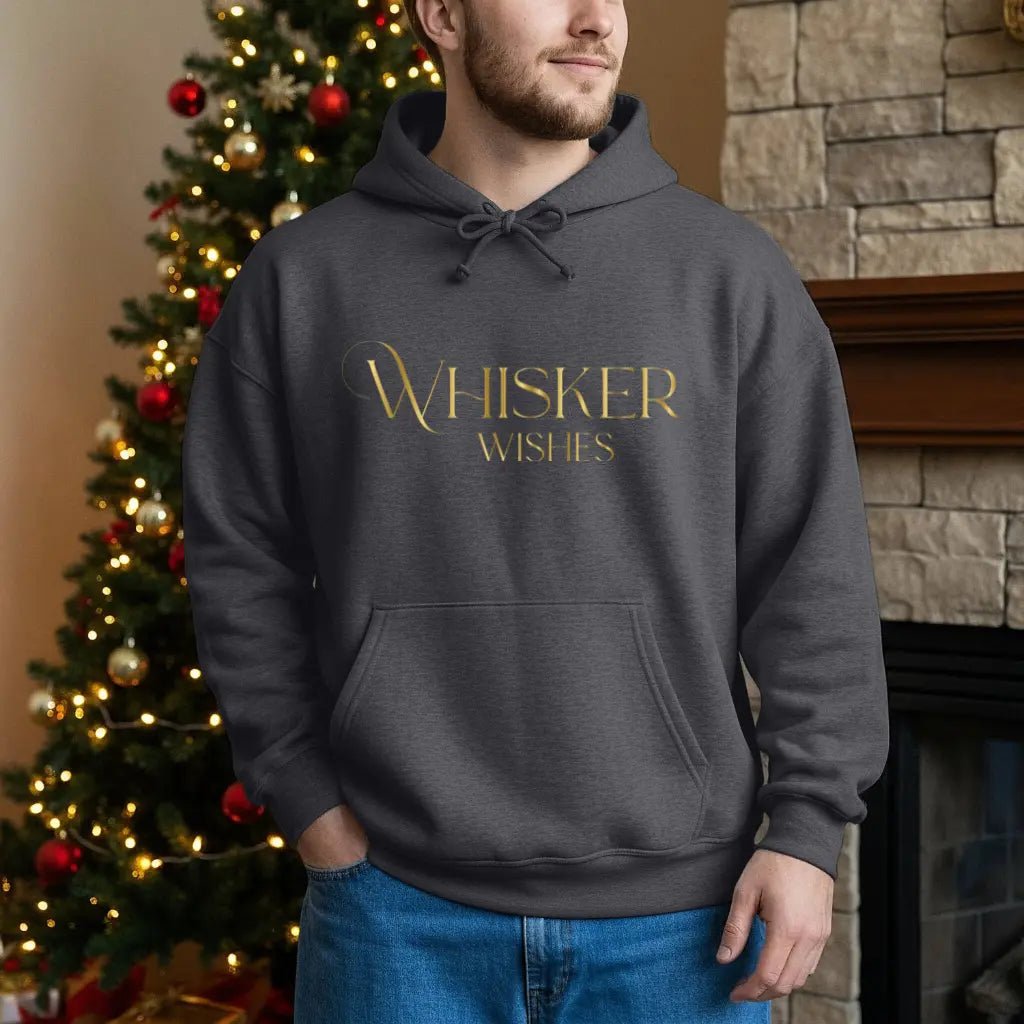 Whisper Wishes Hoodie — Elegant Gold Script Pullover - Chic Kitty