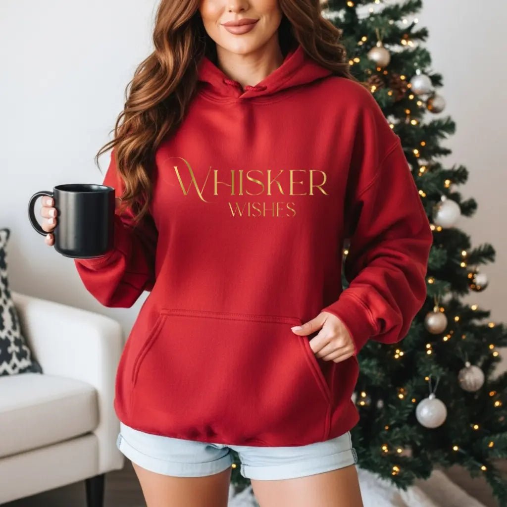 Whisper Wishes Hoodie — Elegant Gold Script Pullover - Chic Kitty