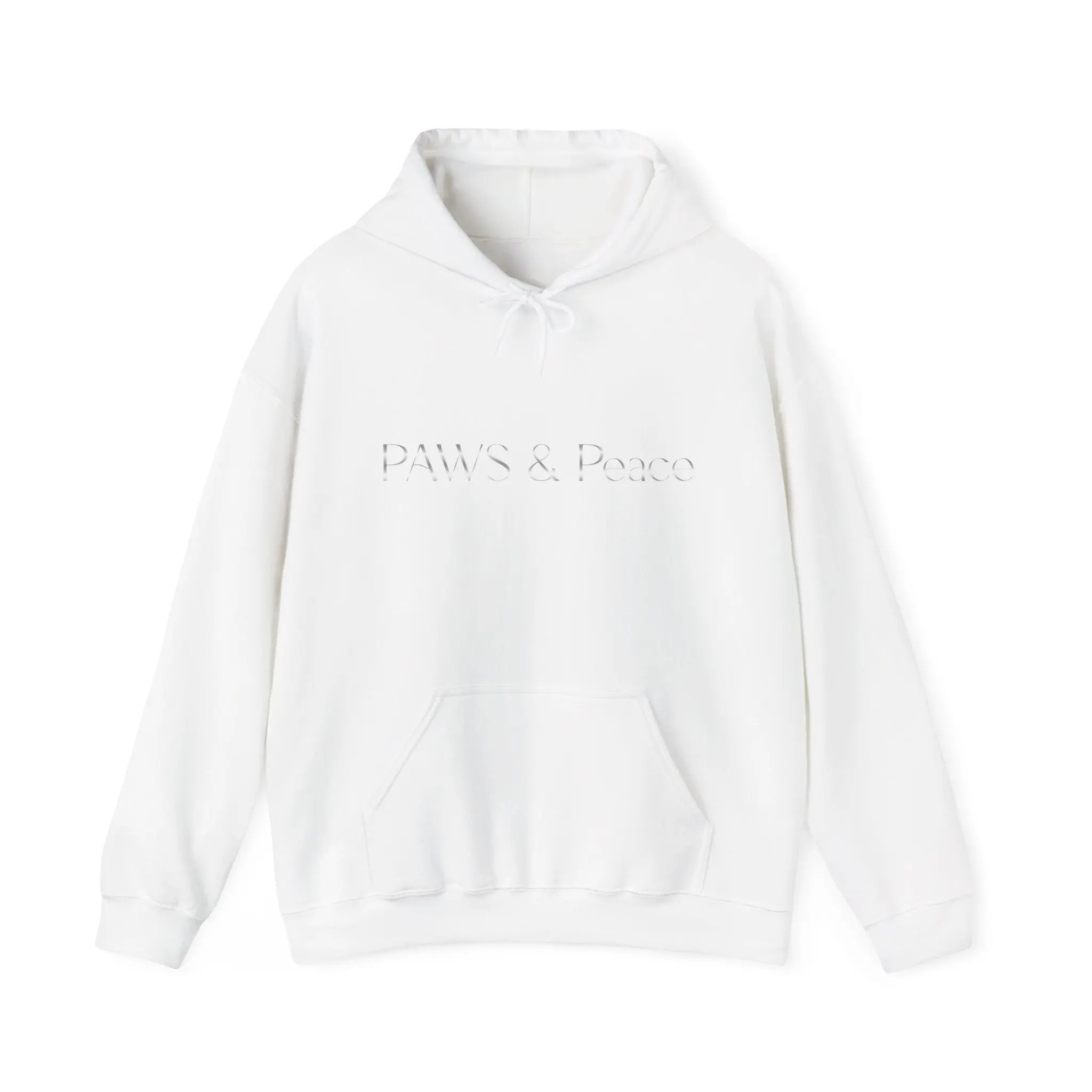 White Minimalist 'PAWS & Reflect' Hoodie — Cozy Pet Lover Sweatshirt - Chic Kitty
