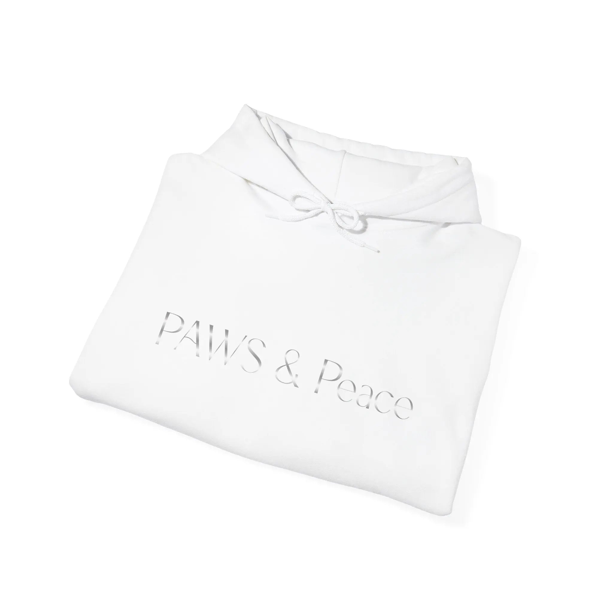 White Minimalist 'PAWS & Reflect' Hoodie — Cozy Pet Lover Sweatshirt - Chic Kitty